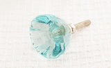 Glass shabby chic aqua crystal style flower 4cm  door knobs H12