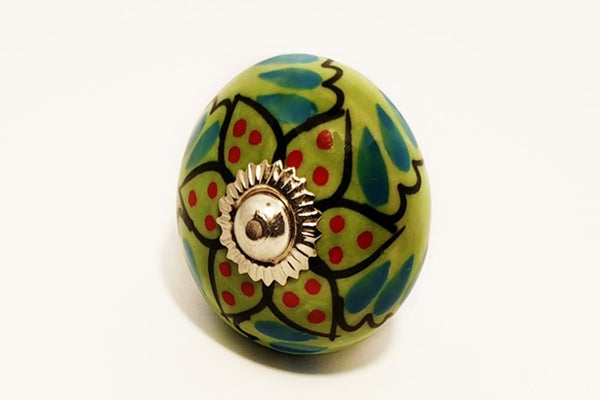 Ceramic blue/green red unique round 4cm door knob pulls handles F12