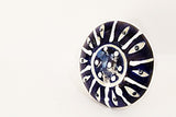 Ceramic royal blue embossed 4cm round door knobs G3